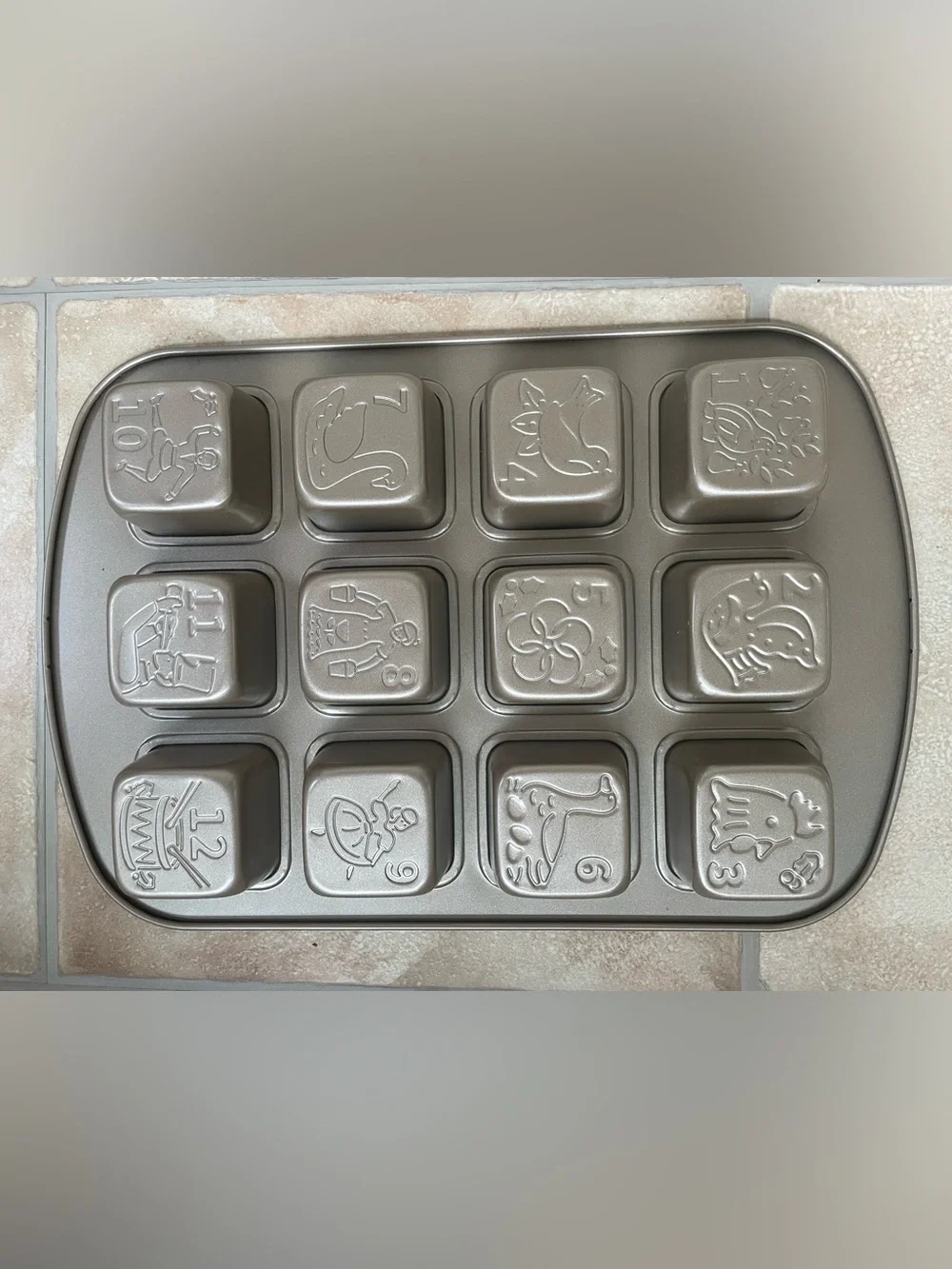Twelve 12 Days of Christmas Holiday Non-Stick Baking Pan Cupcake Muffin Mold